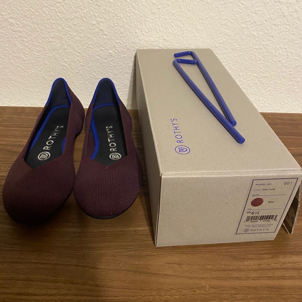 Rothy’s wine flats 6.5